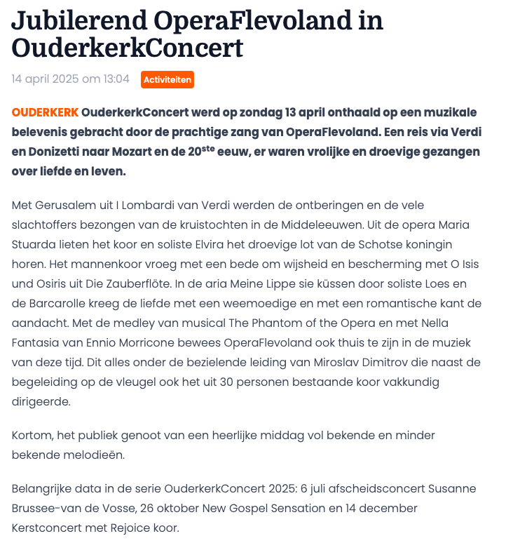 Nieuwsbericht Weekblad Ouder-Amstel